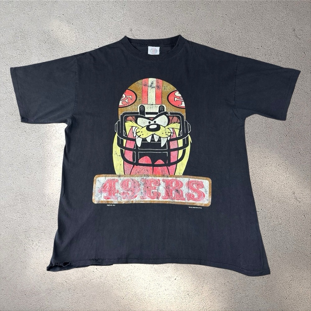 Vintage‎ Looney Tunes San Francisco 49ers Taz Shirt XL 90s 1993 NFL